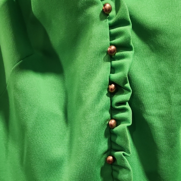 Vintage Green and Floral Maxi Dress - Picture 6 of 12